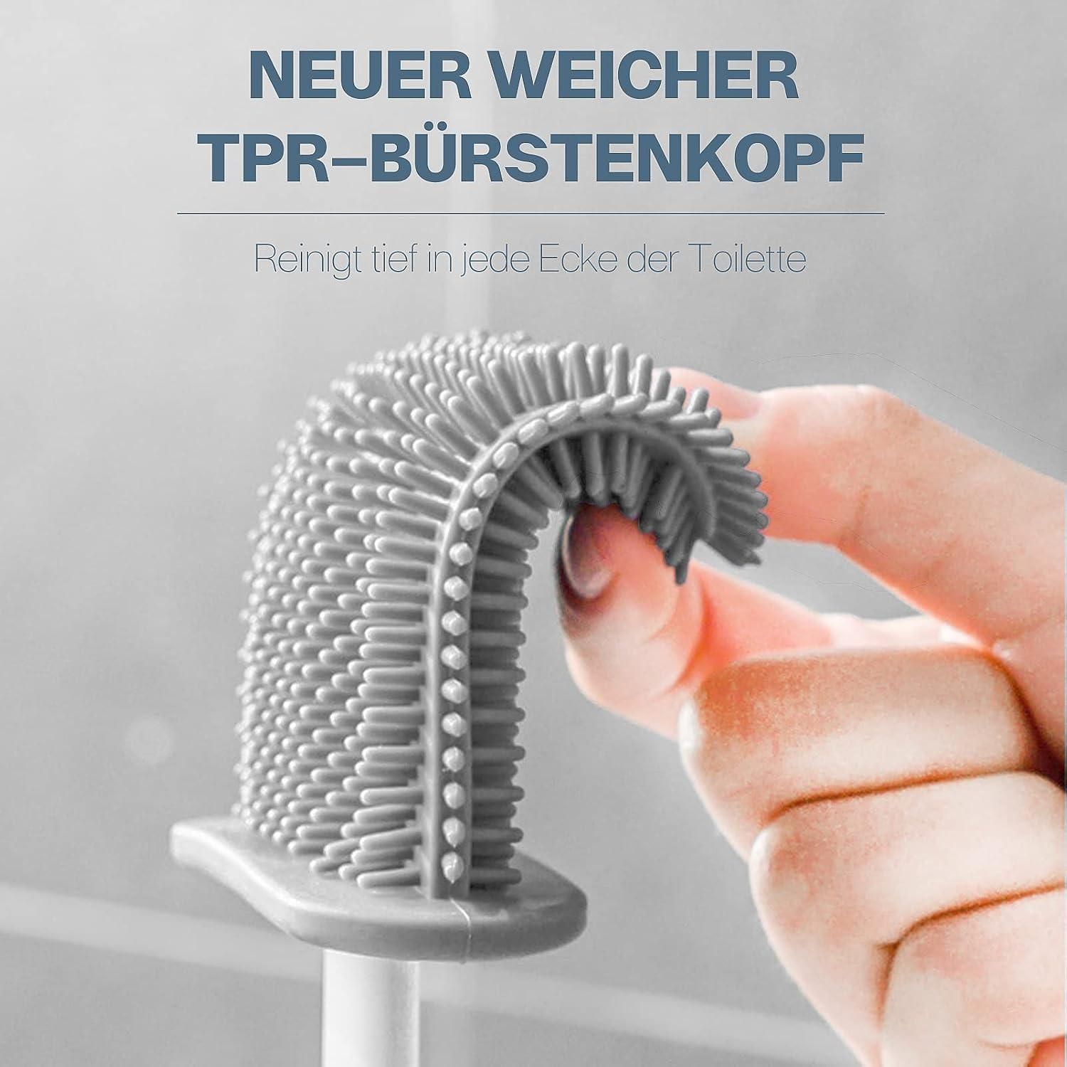 Wall Mounted Silicone Toilet Brush Set